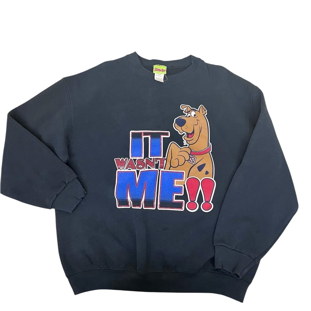 Vintage Scooby Doo Sweatshirt Mens Size XL Black It Wasnt Me Hanna Barbera Y2K